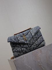 Fortok Saint Laurent Loulou Puffer Denim 23×15.8×5.8cm - 1