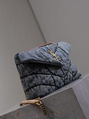 Fortok Saint Laurent Loulou Puffer Denim 23×15.8×5.8cm - 2