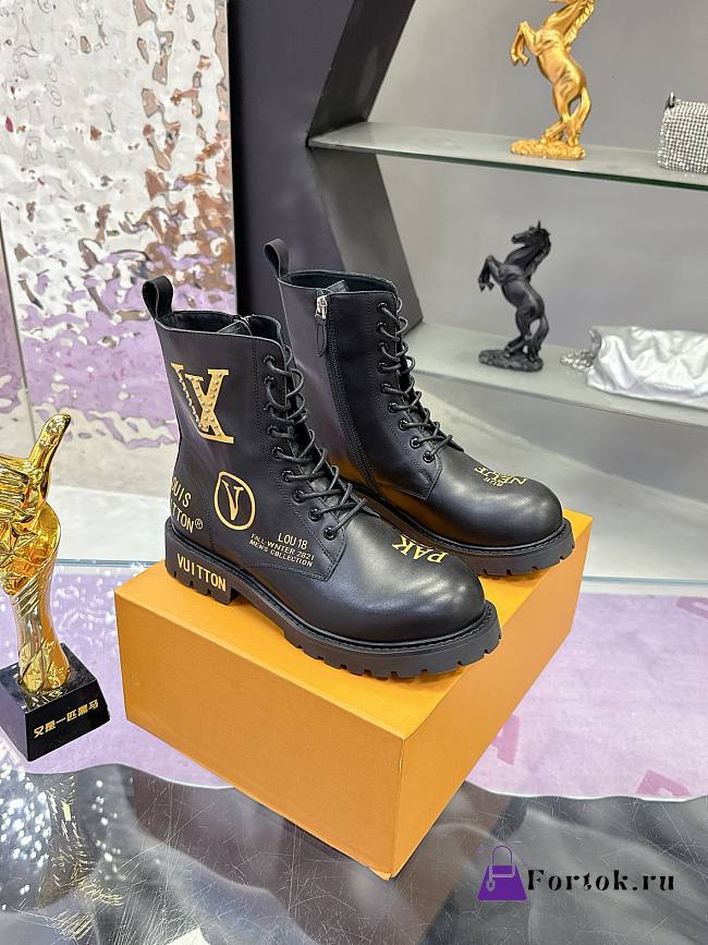 Fortok Louis Vuitton LV Ranger boots Leather Black - 1