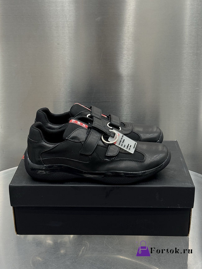 Fortok Prada America's Cup touch-strap sneakers Leather Black - 1