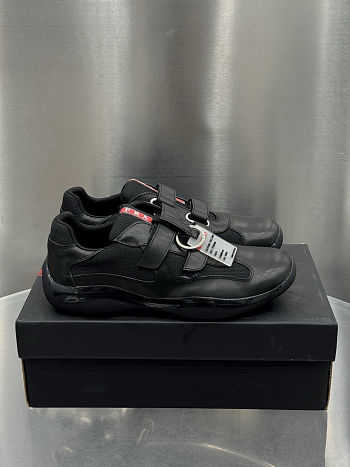 Fortok Prada America's Cup touch-strap sneakers Leather Black