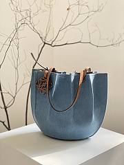 Fortok Loewe Paula's Ibiza Shell tote bag Denim 28*27*12cm - 6