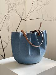 Fortok Loewe Paula's Ibiza Shell tote bag Denim 28*27*12cm - 3