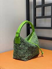 Fortok Loewe Cubi Anagram small bag in Anagram Jacquard green 21*17*12.5cm - 3