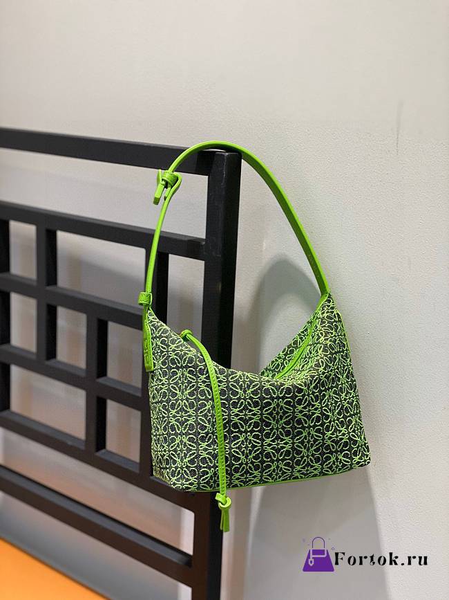 Fortok Loewe Cubi Anagram small bag in Anagram Jacquard green 21*17*12.5cm - 1