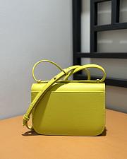 Fortok Loewe Goya Small leather shoulder bag Yellow 19*6*13.5cm - 6