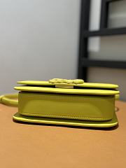 Fortok Loewe Goya Small leather shoulder bag Yellow 19*6*13.5cm - 5
