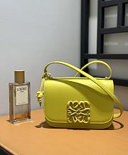 Fortok Loewe Goya Small leather shoulder bag Yellow 19*6*13.5cm - 3