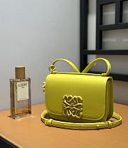 Fortok Loewe Goya Small leather shoulder bag Yellow 19*6*13.5cm - 4