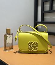 Fortok Loewe Goya Small leather shoulder bag Yellow 19*6*13.5cm - 2