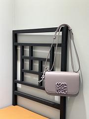 Fortok Loewe Goya Small leather shoulder bag Light Purple 19*6*13.5cm - 1