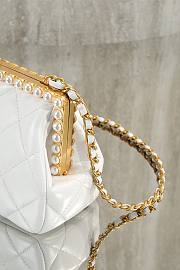 Fortok Chanel Clutch White Pearl 10x20.5x7.5cm - 6