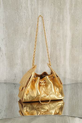 Fortok Chanel hobo 25 Mini Gold 20x22x12.5cm 