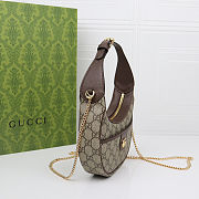 Fortok Gucci Ophidia GG Super Mini Hobo Moon Bag Brown 20X14.5X4cm - 3
