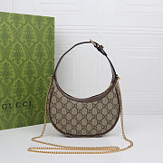 Fortok Gucci Ophidia GG Super Mini Hobo Moon Bag Brown 20X14.5X4cm - 2