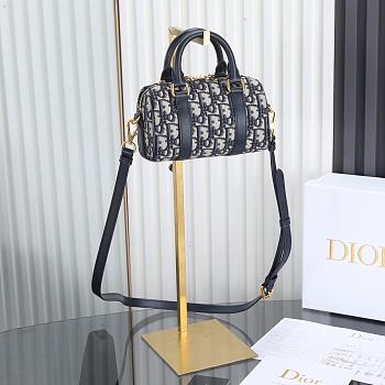 Fortok Dior Groove 20 bag in blue Dior Oblique 16×11×8cm