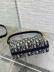 Fortok Dior 30 Montaigne Diorling mini bag in blue Dior Oblique jacquard 19x17x7cm - 6