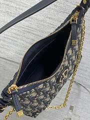 Fortok Dior 30 Montaigne Diorling mini bag in blue Dior Oblique jacquard 19x17x7cm - 4