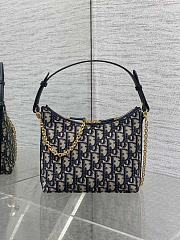 Fortok Dior 30 Montaigne Diorling mini bag in blue Dior Oblique jacquard 19x17x7cm - 5