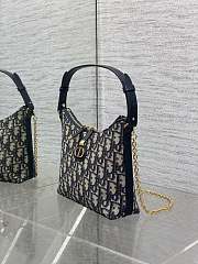 Fortok Dior 30 Montaigne Diorling mini bag in blue Dior Oblique jacquard 19x17x7cm - 2