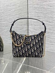 Fortok Dior 30 Montaigne Diorling mini bag in blue Dior Oblique jacquard 19x17x7cm - 3