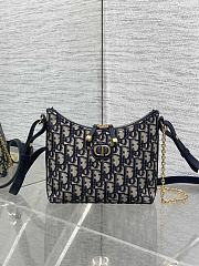 Fortok Dior 30 Montaigne Diorling mini bag in blue Dior Oblique jacquard 19x17x7cm - 1