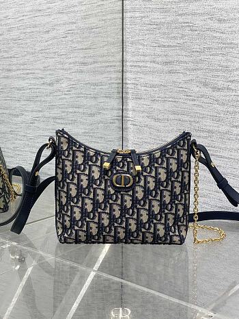 Fortok Dior 30 Montaigne Diorling mini bag in blue Dior Oblique jacquard 19x17x7cm