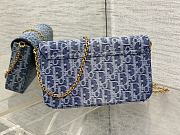 Fortok Dior Saddle Pouch with Chain in blue denim Dior Oblique jacquard 21.5*12.5*3.7cm - 3