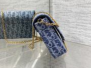 Fortok Dior Saddle Pouch with Chain in blue denim Dior Oblique jacquard 21.5*12.5*3.7cm - 5