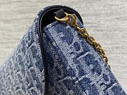 Fortok Dior Saddle Pouch with Chain in blue denim Dior Oblique jacquard 21.5*12.5*3.7cm - 2