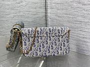 Fortok Dior Saddle Pouch with Chain in blue Dior Oblique jacquard 21.5*12.5*3.7cm - 5
