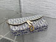 Fortok Dior Saddle Pouch with Chain in blue Dior Oblique jacquard 21.5*12.5*3.7cm - 3