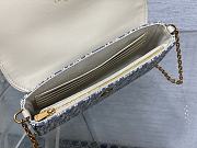 Fortok Dior Saddle Pouch with Chain in blue Dior Oblique jacquard 21.5*12.5*3.7cm - 2