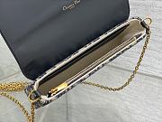 Fortok Dior Saddle Pouch with Chain in blue canvas Dior Oblique jacquard 21.5*12.5*3.7cm - 6