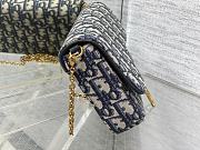 Fortok Dior Saddle Pouch with Chain in blue canvas Dior Oblique jacquard 21.5*12.5*3.7cm - 4