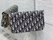 Fortok Dior Saddle Pouch with Chain in blue canvas Dior Oblique jacquard 21.5*12.5*3.7cm - 3