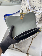 Fortok Dior Saddle Pouch with Chain in White canvas Dior Oblique jacquard 21.5*12.5*3.7cm - 6