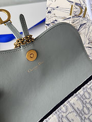 Fortok Dior Saddle Pouch with Chain in White canvas Dior Oblique jacquard 21.5*12.5*3.7cm - 5