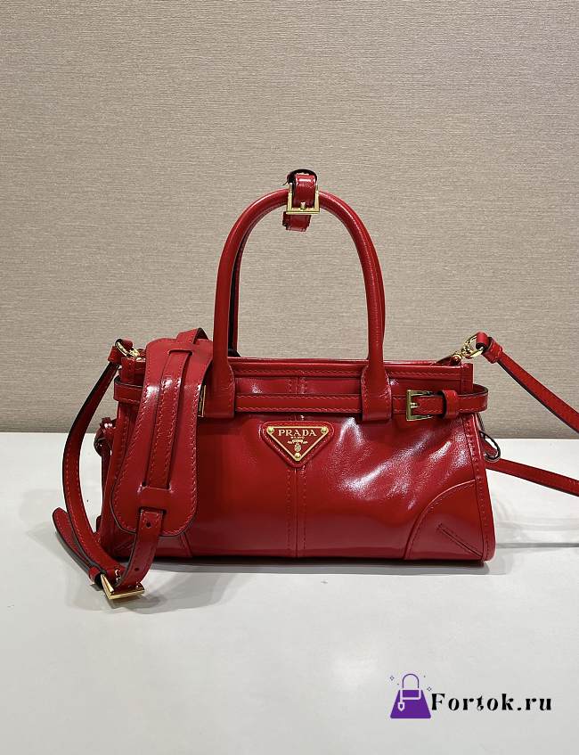 Fortok Prada Bonnie leather handbag Red 23.5x12x9cm - 1