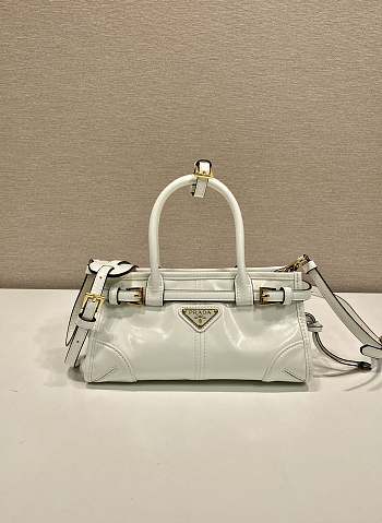 Fortok Prada Bonnie leather handbag White 23.5x12x9cm