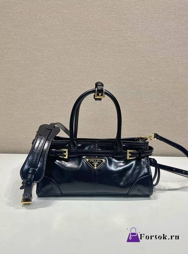 Fortok Prada Bonnie leather handbag Black 23.5x12x9cm - 1