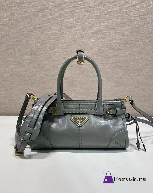 Fortok Prada Bonnie leather handbag Grey 23.5x12x9cm - 1