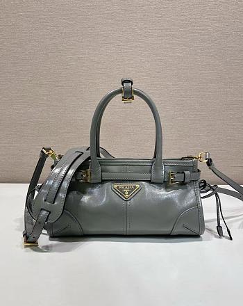 Fortok Prada Bonnie leather handbag Grey 23.5x12x9cm