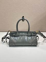 Fortok Prada Bonnie leather handbag Grey 23.5x12x9cm - 6