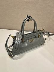 Fortok Prada Bonnie leather handbag Grey 23.5x12x9cm - 4