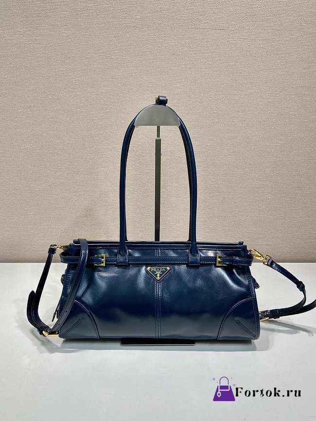 Fortok Prada Bonnie leather handbag Blue 32x15.5x12cm - 1