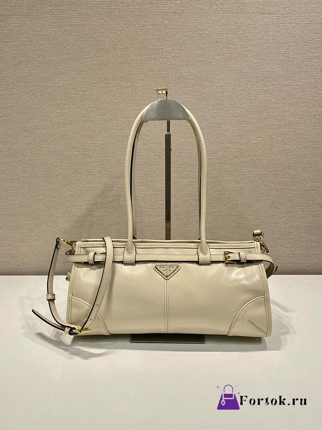 Fortok Prada Bonnie leather handbag Beige 32x15.5x12cm - 1