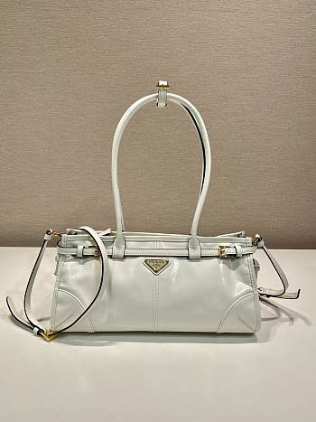 Fortok Prada Bonnie leather handbag White 32x15.5x12cm