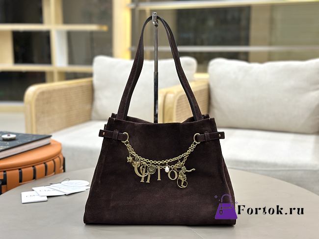 Fortok Chloé Charms hobo bag Chocolate brown suede 34 x 25 x 17cm - 1