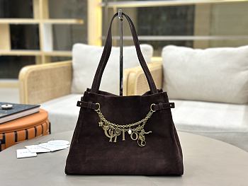 Fortok Chloé Charms hobo bag Chocolate brown suede 34 x 25 x 17cm